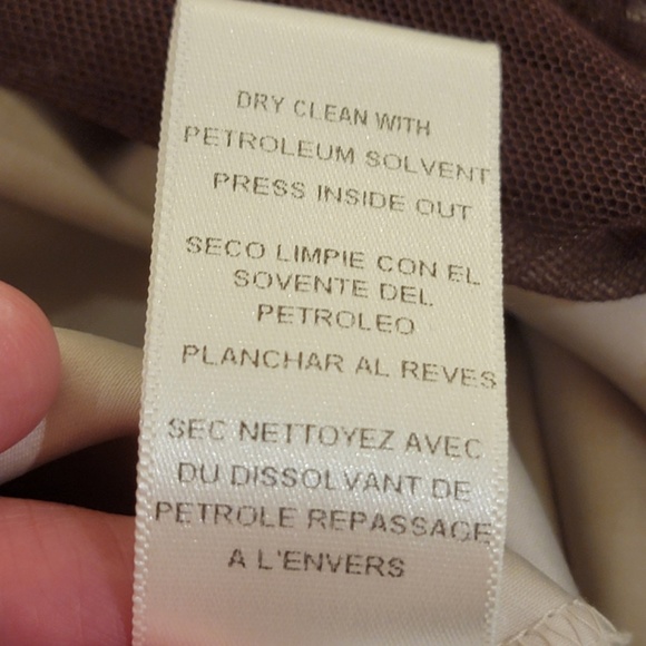 BCBGMaxAzria Sleeveless Dress Size 4 Brown Green Silk Cotton Sequins Tulle Hem - Picture 10 of 10